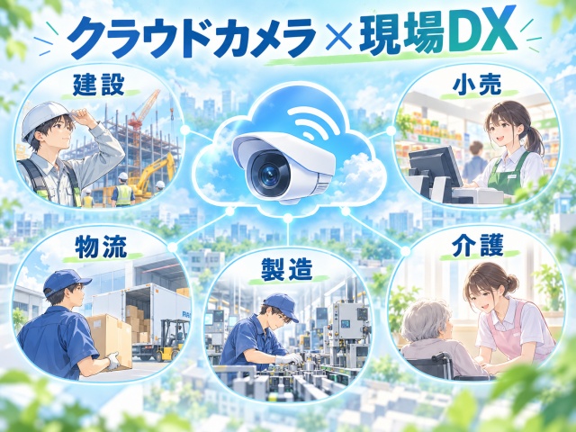 セーフィーのクラウドカメラを建設・小売・物流などで活用するイメージ
