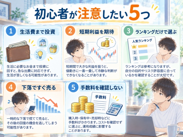 初心者が投資信託で注意したい5つの失敗例