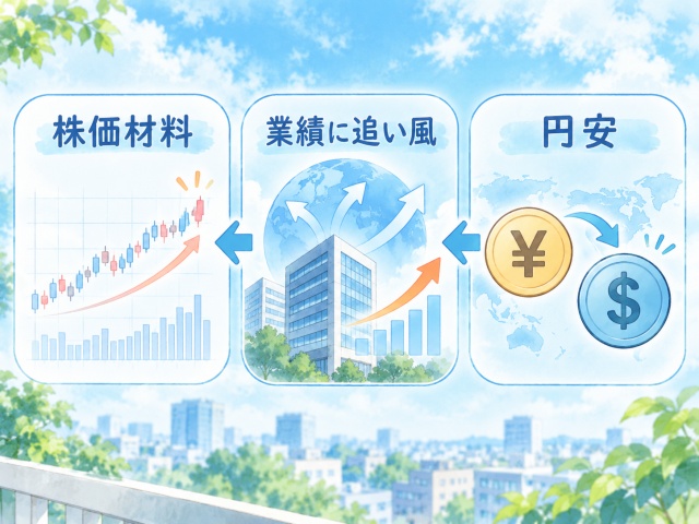 円安が企業業績への追い風となり株価上昇の材料になる基本的な流れ
