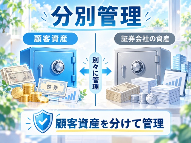 顧客資産と証券会社の資産を別々に管理する分別管理の仕組み