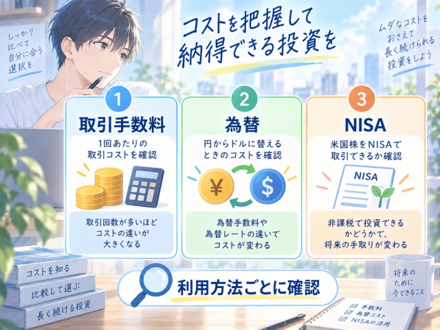 米国株取引で確認したい取引手数料・為替・NISAの3項目